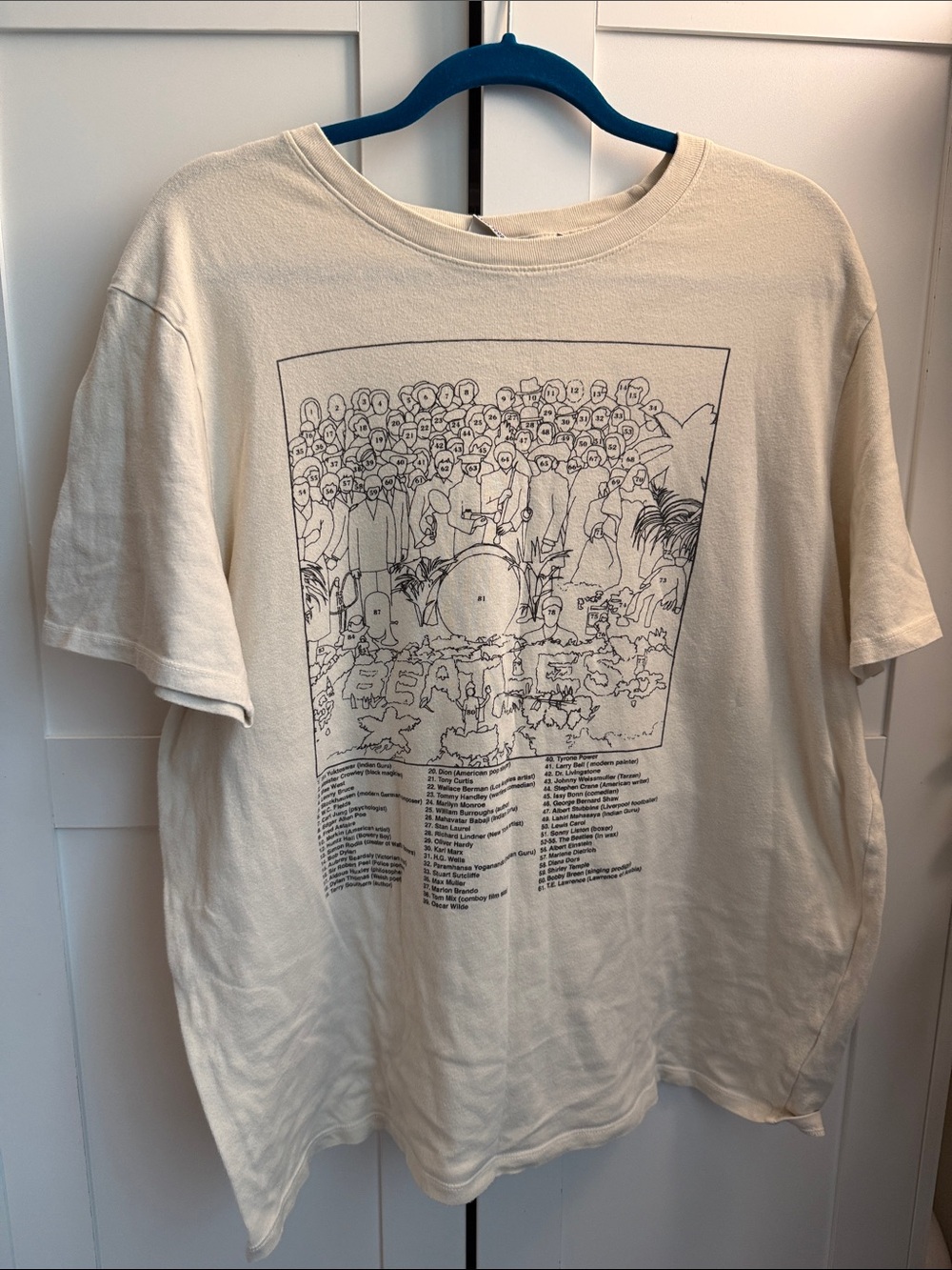 Junk Food Clothing Cream Short-Sleeve Tee with Black Line Graphic